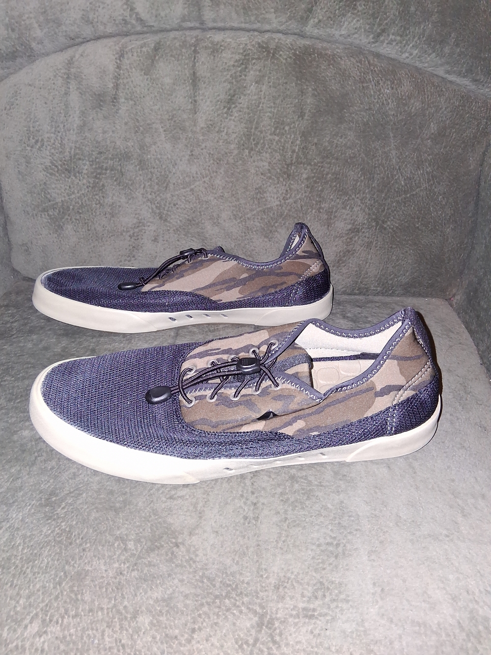 Sperry Black with Brown Camo Slip-On Boat Shoes